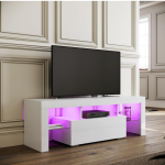 LED TV komoda, visoki sjaj, bijela, 130 x 35 x 45 cm