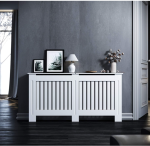 Poklopac za radijator, drveni, bijeli, 152 x 19 x 81,5 cm