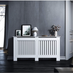 Poklopac za radijator, drveni, bijeli, 152 x 19 x 81,5 cm