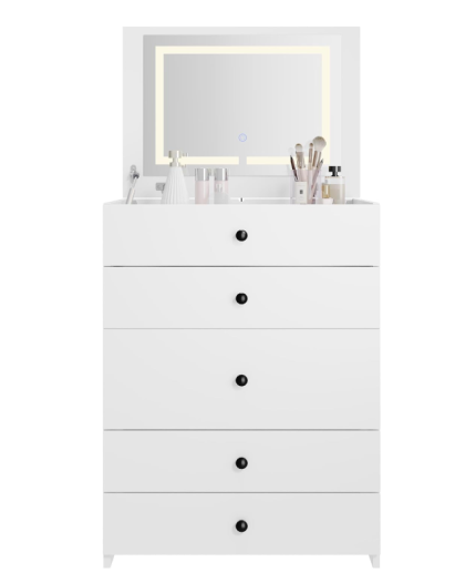 LED stolić za šminkanje 3 u 1, bijeli, 83x45x60 cm