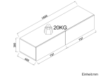 TV komoda, visoki sjaj, crna, 160 x 40 x 30 cm - Image 2