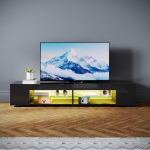 LED TV niski ormarić, visoki sjaj, crni, 180 x 39 x 30 cm