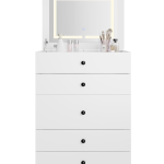 LED stolić za šminkanje 3 u 1, bijeli, 83x45x60 cm