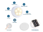 LED zidne lampe na baterije s daljinskim uprvljačem 2 kom - Image 3