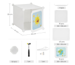 DIY Ormarić za odlaganje, za djecu, 16 kocki, 123x41x123 - Image 3