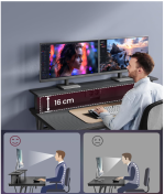 Gejmerski sto sa LED rasvjetom, 55x135x76cm, karbon crna - Image 5