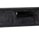 Vintage TV komoda od punog drveta manga, crna boja